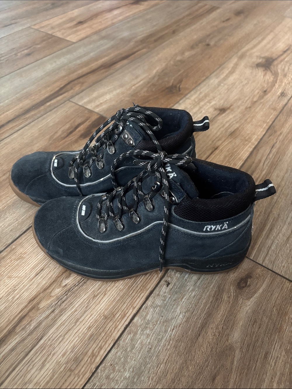 Ryka Women’s Black Suede Lace-Up Ankle Boots Size 7m